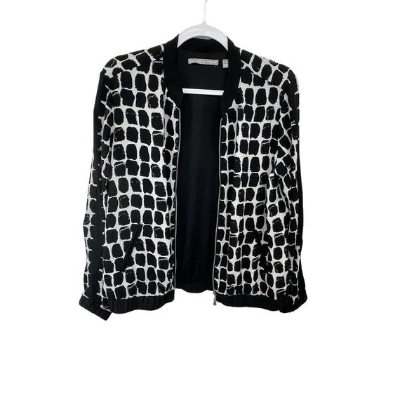 Valerie Stevens Jackets & Blazers - Valerie Stevens Womens Medium M Jacket Stretch Long Sleeve Black White Office